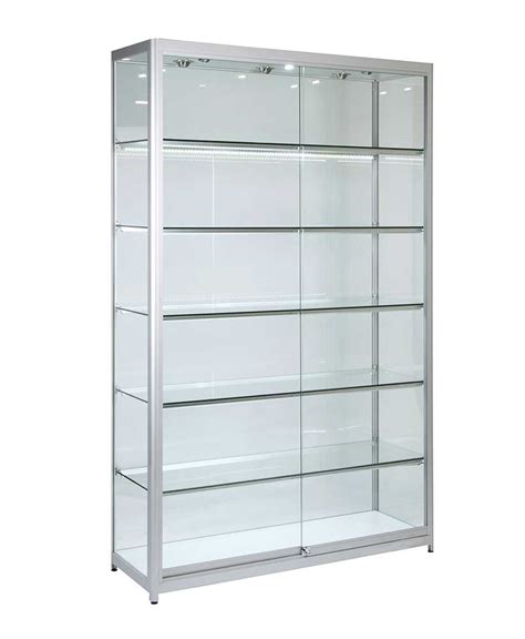 Aluminium Glass Display Cabinet 1200x400x1980mm Gl5d Code 99977 Glass