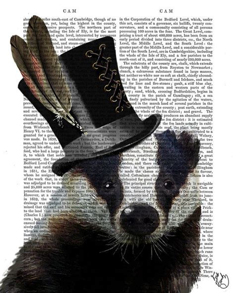 Badger Art Print Steampunk Badger Badger Print Woodland Etsy Art