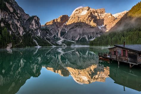 Sunrise At The Lake Dolomite Alps Italy Achim Thomae Photography