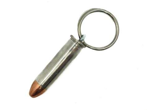 357 Magnum Nickel Bullet Keychain 42 40 9475 L17 Etsy