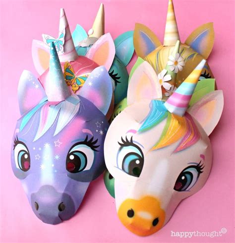 6 Printable Unicorn Masks