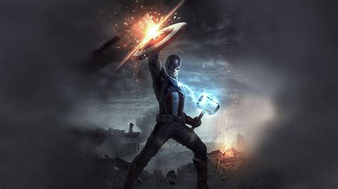 In compilation for wallpaper for captain america, we have 19 images. 2560x1440 4K Captain America Mjolnir and Shield 1440P ...