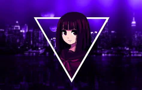 Wallpaper Girl Dark Purple Anime Pixel Violet Images For Desktop