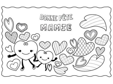 Fabriquer une carte pour la fête des mères. Coloriage Bonne Fete Mamie - GreatestColoringBook.com