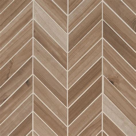 Msi Havenwood Mosaic 12 In X 15 In Saddle Chevron Tile Wood