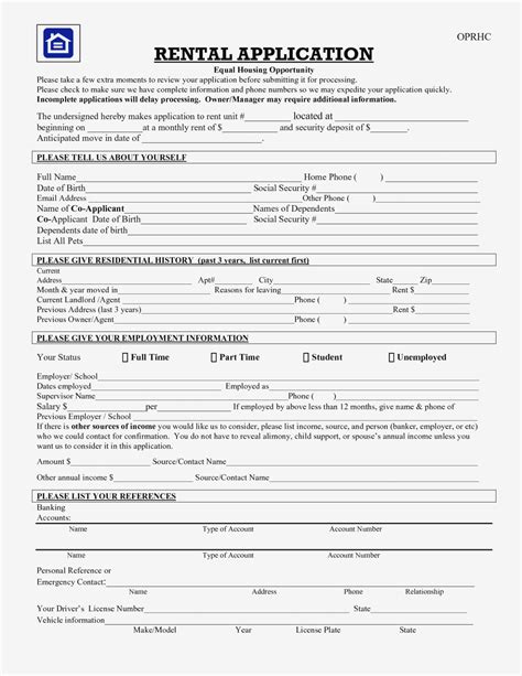 Printable Rental Application Fill Online Printable Fillable Blank
