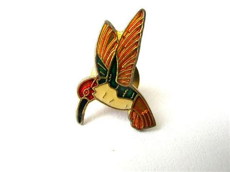 Vintage Enamel Pin Hummingbird Tie Tack Bird Tie Pin Hat Etsy
