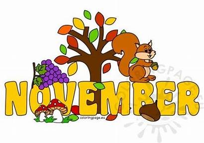 November Month Thanksgiving Cartoon Nature Coloring Happy