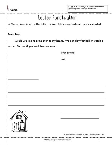 Friendly Letter Worksheet 2nd Grade