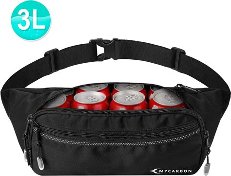 Mycarbon Large Bum Bag Waist Fanny Pack For Men And Women Waterproof Travel Pouch With Reflective