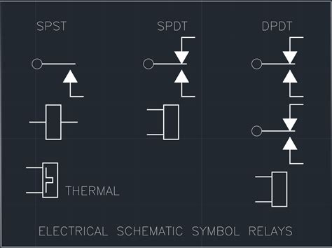 Electrical Schematic Symbol Relays Free Cad Blocks And