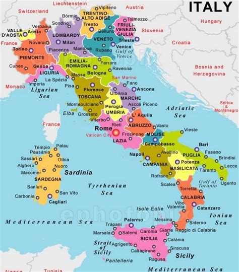 イタリアの地域地図 Italy Map Map Of Italy Cities Map Of Italy Regions