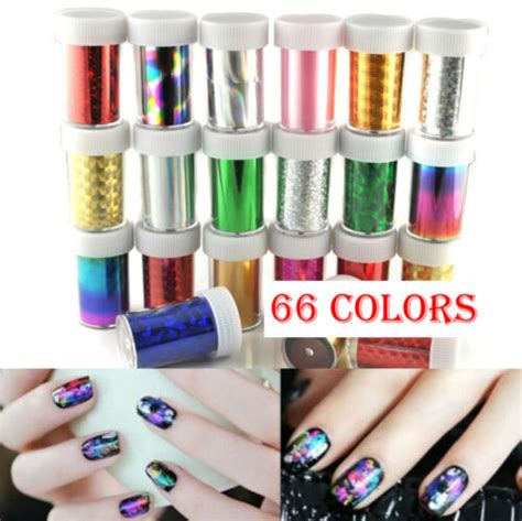 Nail Art Transfer Wrap Foil Sticker Glitter Tip Decal Decoration Diy 66