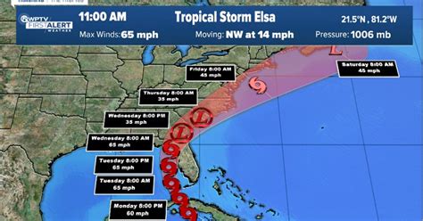 Tracking Tropical Storm Elsa As It Heads Towards Florida