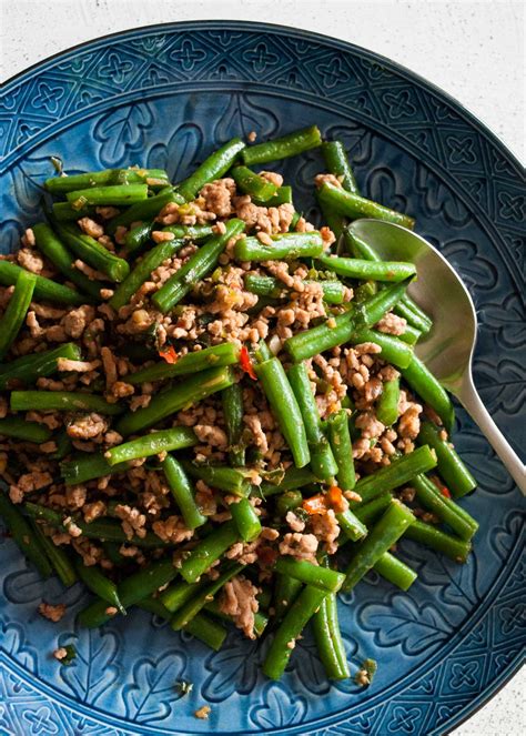 Swish rice in the water with your fingertips using a circular motion, then immediately discard cloudy water. Beans and Pork Mince Stir Fry | RecipeTin Japan