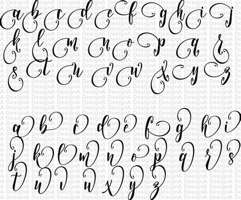 Alphabet Svg Fonts For Cricut Cutfile Modern Calligraphy Svg Etsy