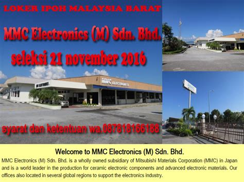 Wec electronics (m) sdn bhd. Lowongan MMC Elektronik (M) Sdn. Bhd