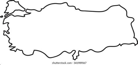 Doodle Freehand Outline Sketch Turkey Map Stock Vector Royalty Free