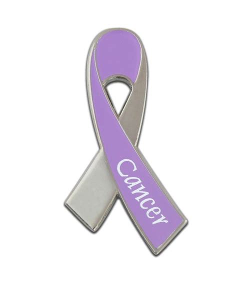 Pinmarts Cancer Awareness Lavendar Ribbon Enamel Lapel Pin Cr110uwpo6f