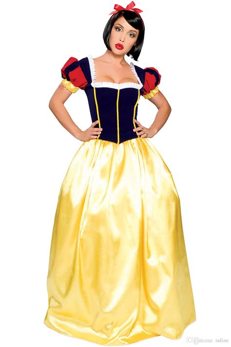 New Snow White Princess Dress Cosplay Costume Halloween Party Adult Women Or Girl Fairy Tale
