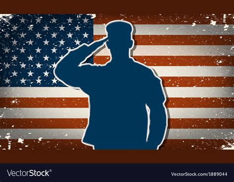 Us Army Soldier On Grunge American Flag Background
