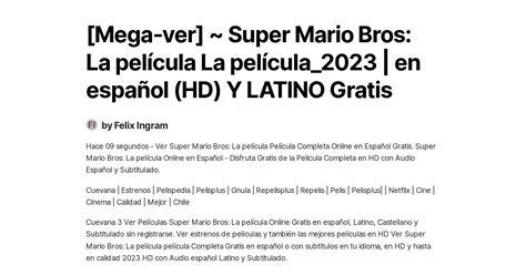 Mega Ver Super Mario Bros La Película La Película2023 En