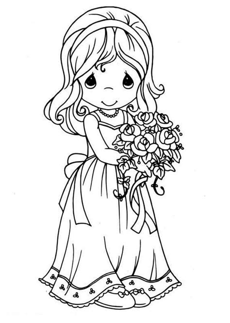 Get free printable coloring pages for kids. Maid Of Honor Precious Moments Coloring Page : Kids Play Color