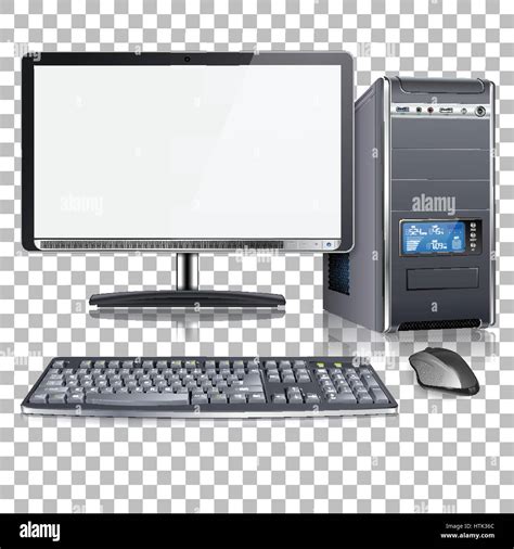Alta Realista 3d Detallada Computadora Con Monitor Teclado Y Ratón