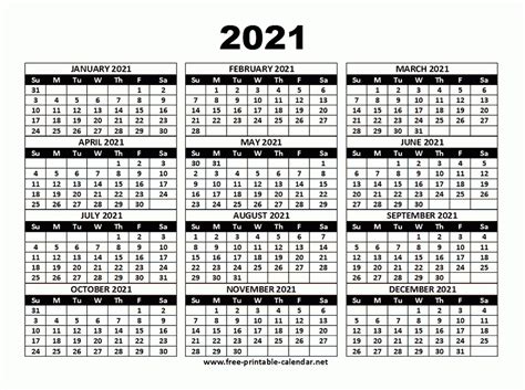 Print Free Calendars Without Downloading 2021 Calendar Template Printable