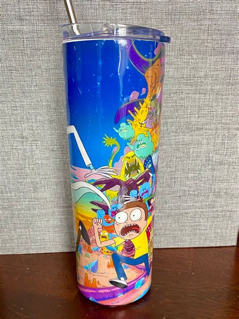 Rick And Morty Tumbler Epoxy Stainless Steel 20oz Double Etsy