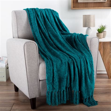 chenille throw blanket for couch bed sofa and chair oversized 60” x 70” lightweight soft and 1