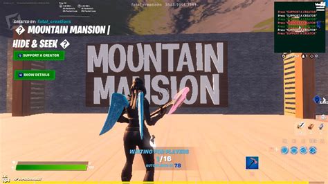 New Mountain Mansion Hide And Seek Fortnite Creative Youtube