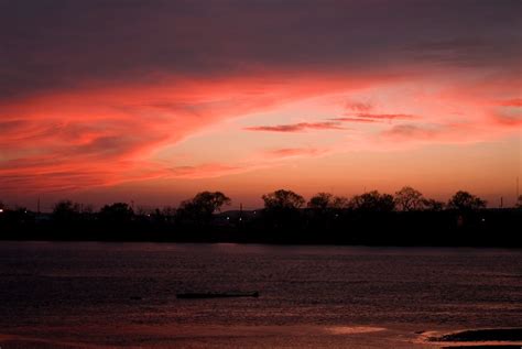 Deep Red Sky Sunset In Tulsa Ok Best Viewed Large Koes Flickr