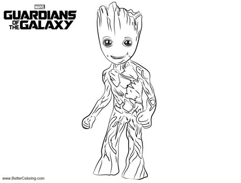 Rocket and groot from the guardian of the galaxy. Guardians of the Galaxy Coloring Pages Baby Groot - Free ...