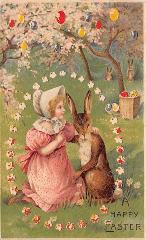 Old Easter Post Card — A Happy Easter C1907 669×1097 Vintage