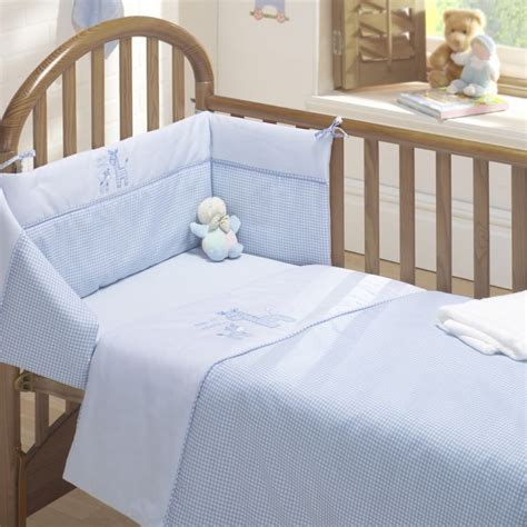 Baby bedding set 5 pcs pure cotton crib bed linen for children include quilt duvet cover pillow pillowcase flat sheet cot kit in bedding sets from mother via: Time To Sleep Cot Quilt and Bumper Set - Blue | Tonys Textiles