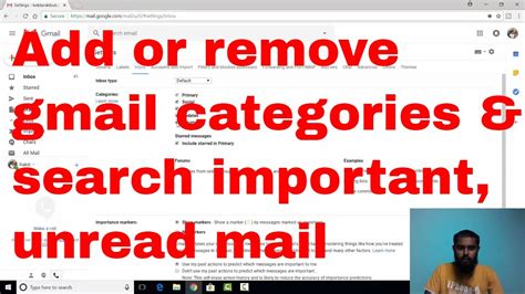 How To Add Or Remove Gmail Categories And Filters Important Unread