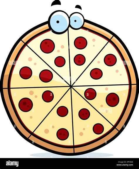 A Cartoon Pepperoni Pizza Pie With Eyes Stock Vector Image And Art Alamy