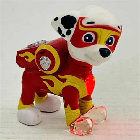 Paw Patrol Mighty Pups Marshall Red Light Up Badge Feet Action Figure