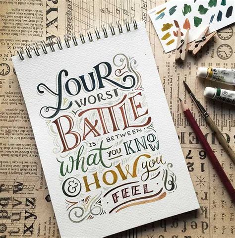 Beautiful Inspiring Ink Watercolor Hand Lettering Projects By