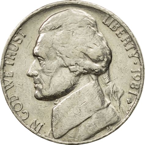 546689 Monnaie États Unis Jefferson Nickel 5 Cents 1981 Us Mint
