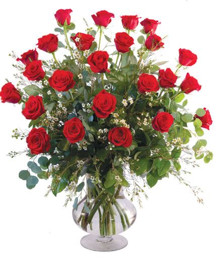 Two Dozen Red Roses Vase Arrangement In Rutland Vt Garlands Park
