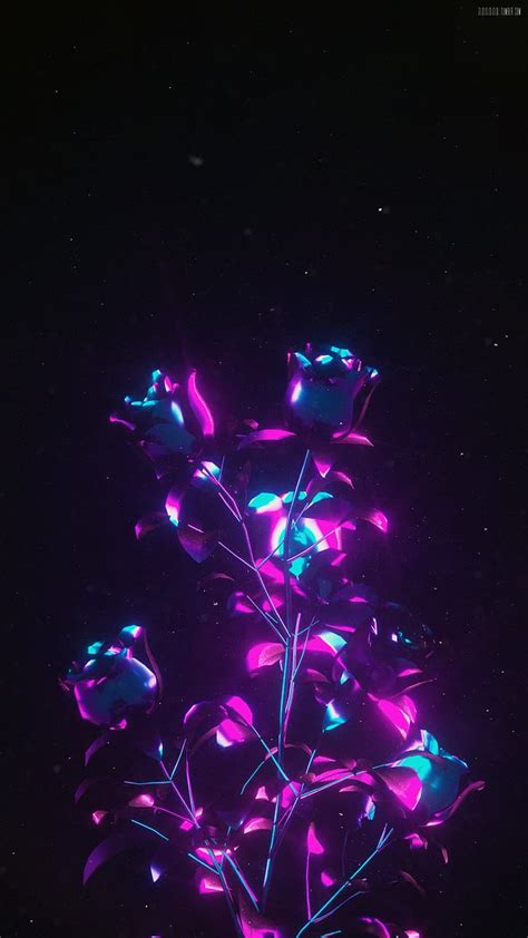 Roses 3d Abstract Cinema4d Dark Purple Flower Hd Wallpaper