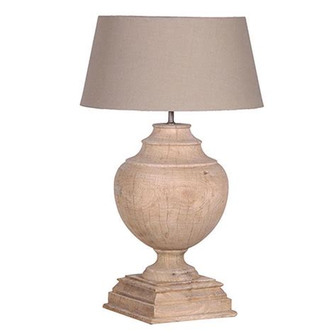 Large Urn Shape Wooden Hallway Table Lamp Wood Lamp Base Wooden
