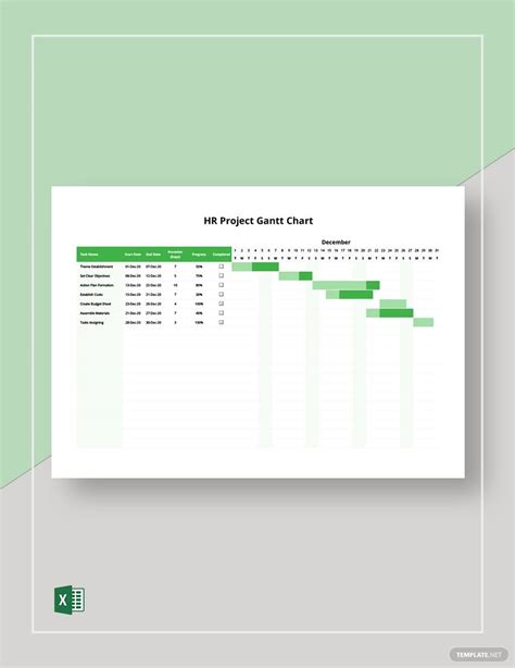 Hr Project Gantt Chart Template Excel Gantt Chart