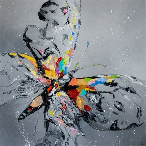 Butterfly On Grey Painting By Liubov Kuptsova Saatchi Art
