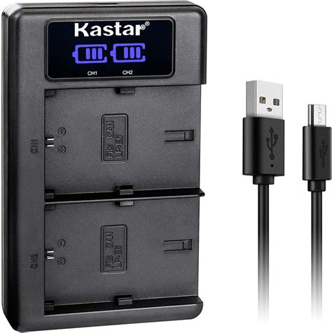 kastar lp e6 lp e6nh lkd2 usb battery charger replacement for blackmagic pocket