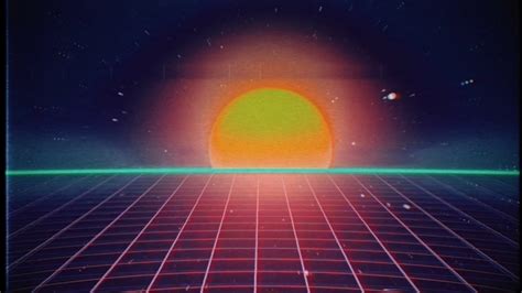 Retro Futuristic 80s Vhs Tape Video Game Intro Landscape Flight Over