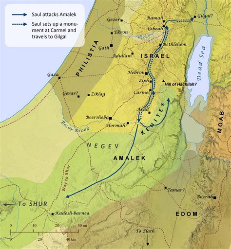 Saul Attacks The Amalekites Bible Mapper Atlas
