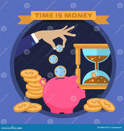 Concept For Saving Time And Money Stock Vector Illustration Of